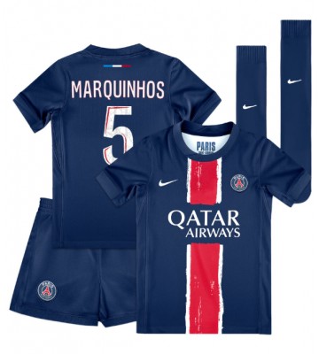 Paris Saint-Germain Marquinhos #5 Hemmakläder Barn 2024-25 Kortärmad (+ Korta byxor)